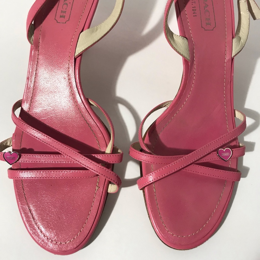 Womens Coach Pink Kitten Heels Charli Size 8